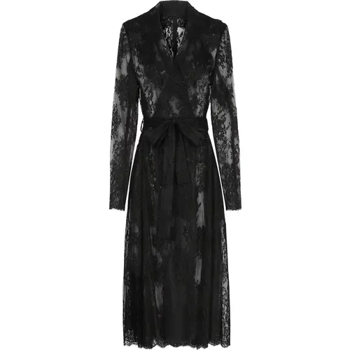 Chantilly Lace Coat with Belt , female, Sizes: M, XS - Dolce & Gabbana - Modalova