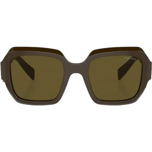 Stilvolle Oversize Braune Sonnenbrille - Prada - Modalova