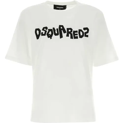 Weiße Baumwoll-T-Shirt Dsquared2 - Dsquared2 - Modalova