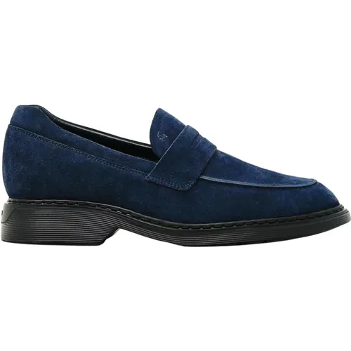 Men's Shoes Moccasins Nero Noos , male, Sizes: 8 UK, 9 1/2 UK, 10 UK, 9 UK - Hogan - Modalova