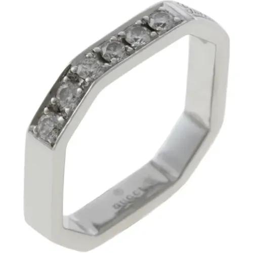 Pre-owned Silver White Gold Gucci Ring , female, Sizes: ONE SIZE - Gucci Vintage - Modalova