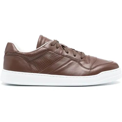 Leder Low Top Sneakers , Herren, Größe: 46 1/2 EU - Doucal's - Modalova