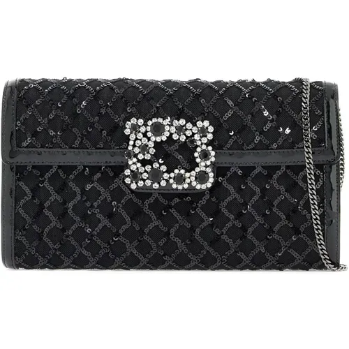 Diamond Sequin Envelope Clutch , female, Sizes: ONE SIZE - Roger Vivier - Modalova