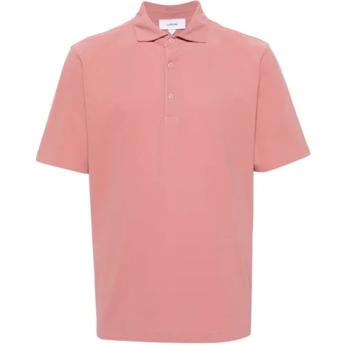 Korallrosa Polo Shirt , Herren, Größe: S - Lardini - Modalova