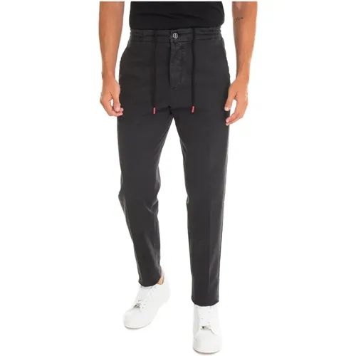 Steel Button Jogger Trousers , male, Sizes: W34, W35, W33, W32, W36, W40 - Kiton - Modalova