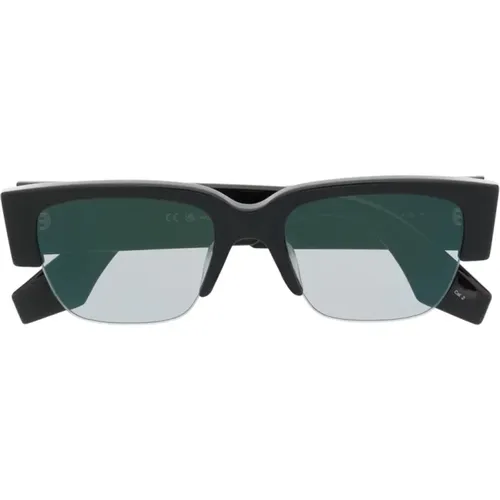 Slashed Sunglasses with Half-Rim Frame , female, Sizes: ONE SIZE - alexander mcqueen - Modalova