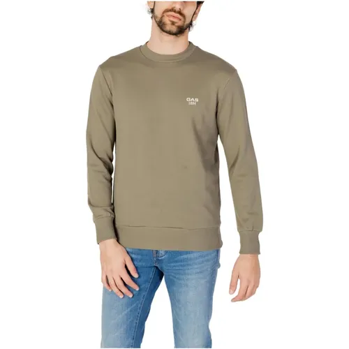 Cotton Long Sleeve Sweatshirt with Round Neck , male, Sizes: M, L, XL, 2XL, S - GAS - Modalova