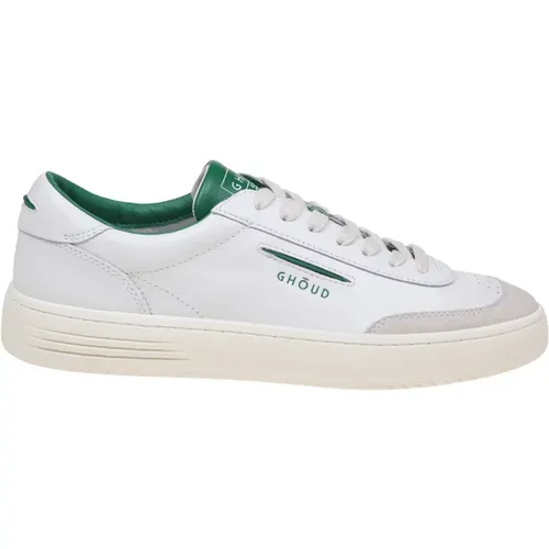 Men's Shoes Sneakers Leat/suede Wht/grn Ss24 , male, Sizes: 6 UK, 10 UK, 7 UK, 11 UK, 9 UK, 8 UK - Ghoud - Modalova