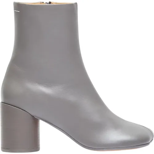 Anatomische Knöchelstiefel aus glattem Leder , Damen, Größe: 35 EU - MM6 Maison Margiela - Modalova