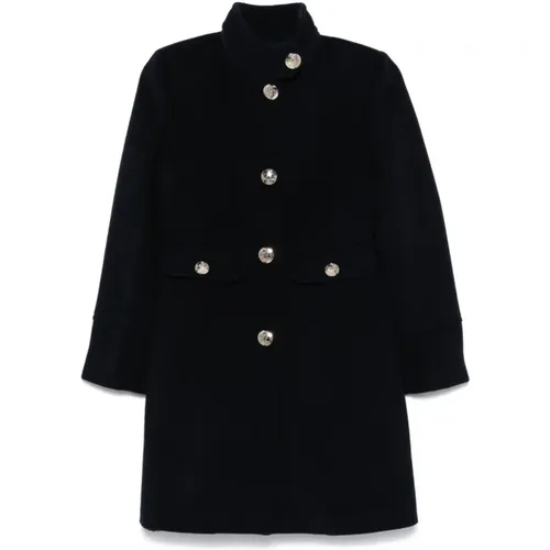 Wool Blend Textured Coat , female, Sizes: S - Liu Jo - Modalova