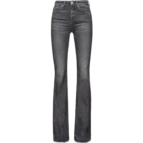 Flare-fit Denim Jeans, Vintage Grau , Damen, Größe: W25 - pinko - Modalova