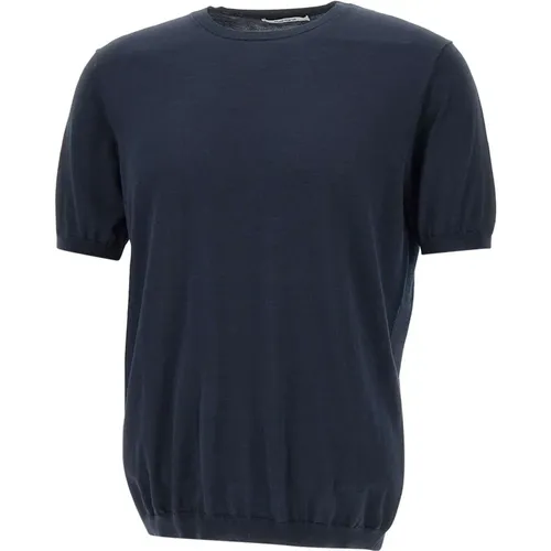 Blau Crew Neck T-shirt , Herren, Größe: 2XL - Kangra - Modalova