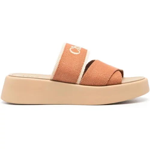 Leather Sandals Criss-Cross Straps , female, Sizes: 8 UK, 7 UK, 6 UK - Chloé - Modalova