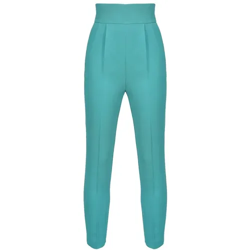 Teal Stretch-Crêpe Natalia Pants , female, Sizes: XS - pinko - Modalova