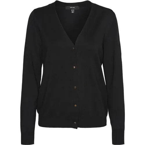 Schwarzer V-Ausschnitt Cardigan - Vero Moda - Modalova