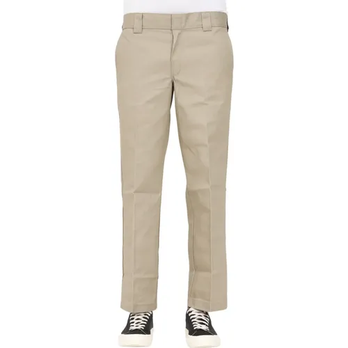 Beige Casual Trousers, Slim Fit, Straight Cut , male, Sizes: W29 - Dickies - Modalova