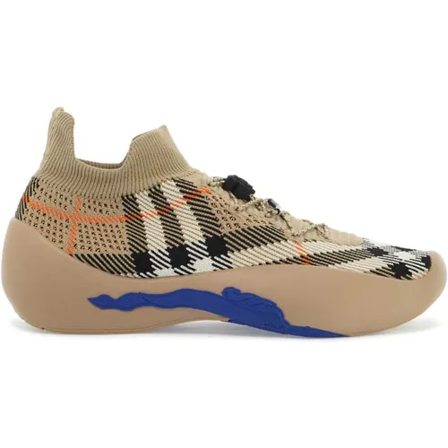 Karierte Gestrickte Neptune Sneakers , Damen, Größe: 38 EU - Burberry - Modalova