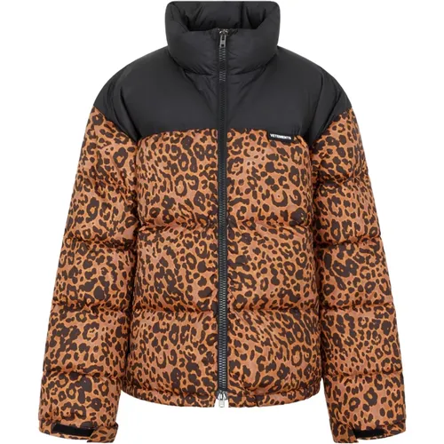 Leopard Puffer Jacket Black Aw23 , female, Sizes: XS, S - Vetements - Modalova