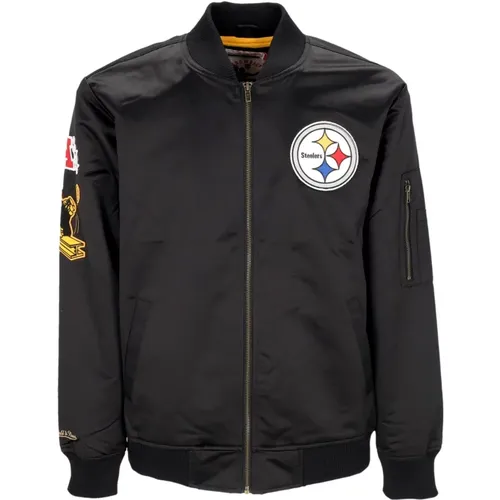 Pittsburgh Steelers Bomberjacke Leichtes Satin , Herren, Größe: M - Mitchell & Ness - Modalova