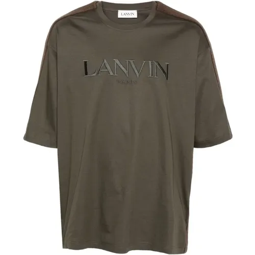 Braunes Chevron Logo T-Shirt , Herren, Größe: 3XL - Lanvin - Modalova