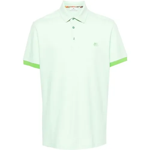 Grünes Polo-Shirt mit Paisley-Muster - ETRO - Modalova
