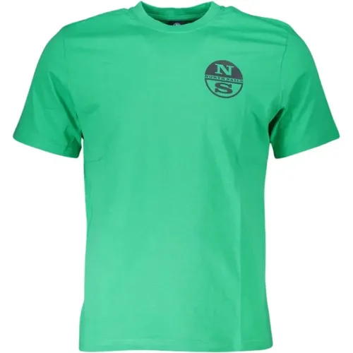 Kurzarm T-Shirt mit Logo-Print , Herren, Größe: M - North Sails - Modalova