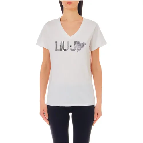 Herz Logo V-Ausschnitt Pullover , Damen, Größe: 2XL - Liu Jo - Modalova