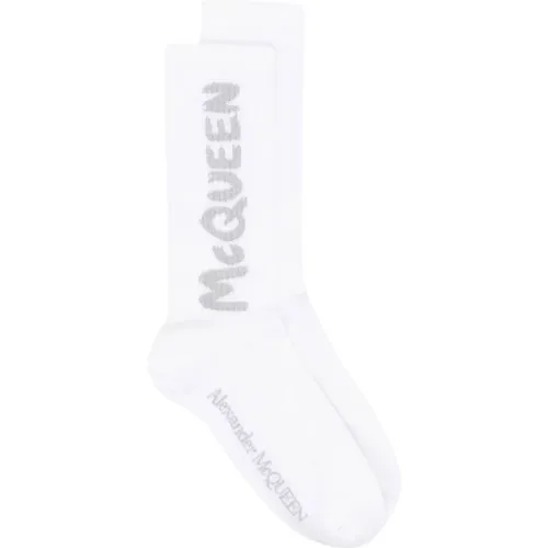 Graffiti socks , female, Sizes: L - alexander mcqueen - Modalova