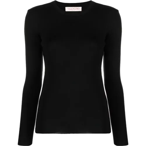 Cashmere and Silk Sweater with Cut-Out Back , female, Sizes: M - Valentino Garavani - Modalova