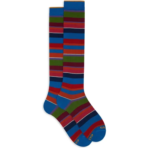 Italienische Lange Gestreifte Socken , Herren, Größe: M - Gallo - Modalova