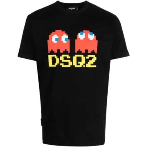 Cotton T-shirt with Printed Logo , male, Sizes: XL - Dsquared2 - Modalova