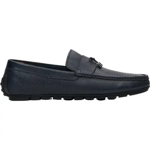 Herren Marineblaue Loafer aus echtem Leder Er00112572 - Estro - Modalova