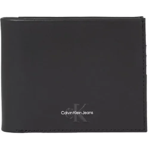 Men's Leather Clip Wallet , male, Sizes: ONE SIZE - Calvin Klein - Modalova