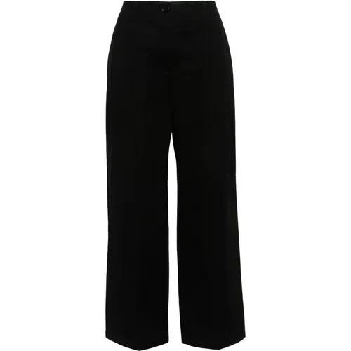 Relaxed Twill Trousers , female, Sizes: M, S, XS - TotêMe - Modalova