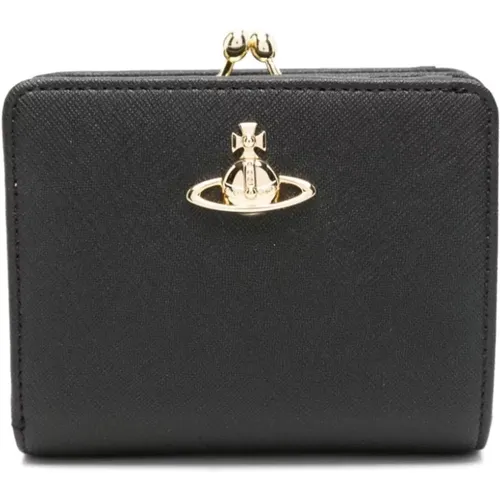 Schwarze Brieftasche mit Orb-Plakette - Vivienne Westwood - Modalova