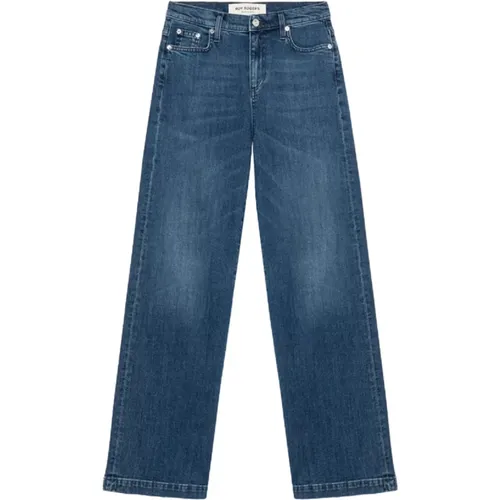 Blaue Denim Flare Jeans Aw24 , Damen, Größe: W26 - Roy Roger's - Modalova