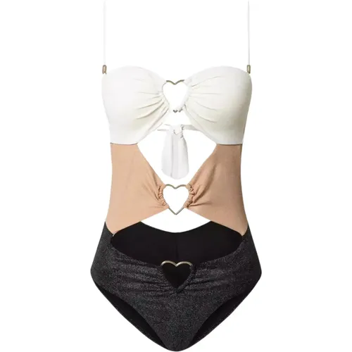 Color Block Lurex Swimsuit Italy , female, Sizes: L - Twinset - Modalova