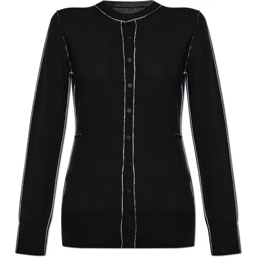 Woll-Strickjacke , Damen, Größe: M - MM6 Maison Margiela - Modalova