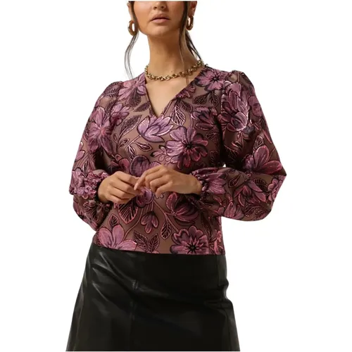 Blumiges Rosa Lavendel Top - Selected Femme - Modalova