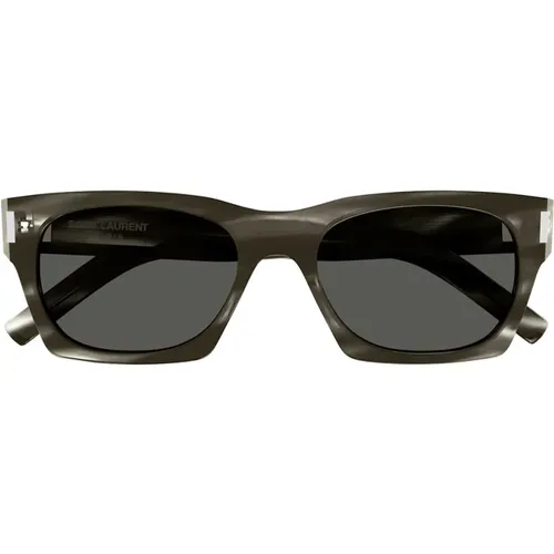 New Wave Rectangular Sunglasses with Metal Details , unisex, Sizes: 54 MM - Saint Laurent - Modalova