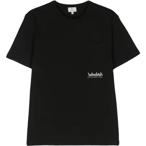 Schwarzes Trail T-Shirt für Männer , Herren, Größe: 3XL - Woolrich - Modalova