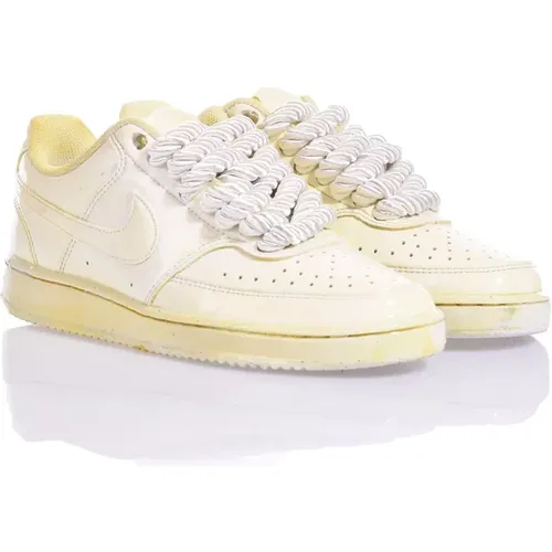 Handmade Champagne Gold Sneakers , male, Sizes: 11 UK, 10 UK, 3 1/2 UK, 10 1/2 UK, 8 UK, 9 UK, 6 1/2 UK, 7 UK, 1 1/2 UK, 8 1/2 UK, 5 UK, 2 1/2 UK, 4 1 - Nike - Modalova