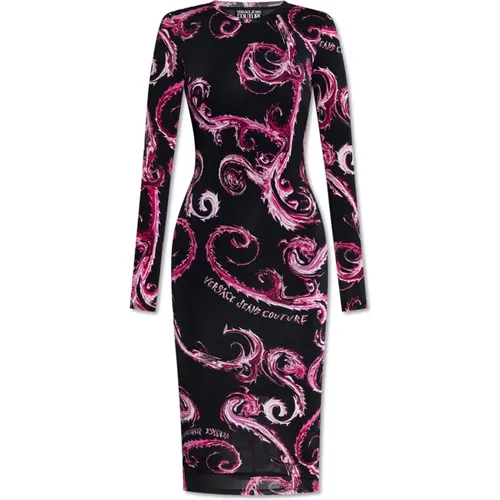 Kleid mit Muster , Damen, Größe: 2XS - Versace Jeans Couture - Modalova