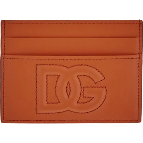 Schmale Lederbrieftaschen Kartenhalter - Dolce & Gabbana - Modalova