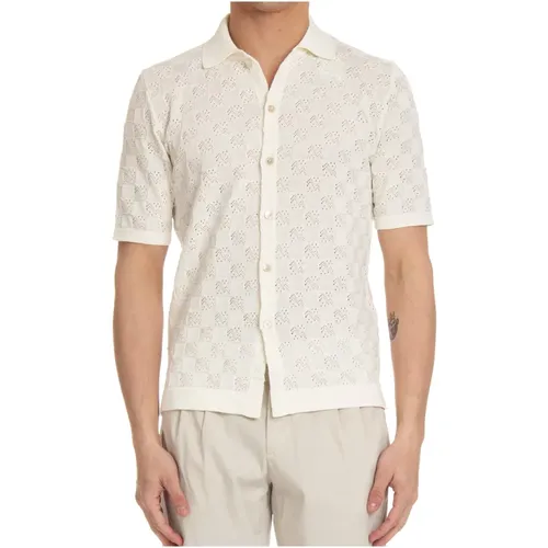 Cream Button-Up Shirt Exclusive Fabric , male, Sizes: L, XL - Eleventy - Modalova