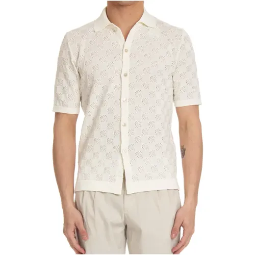 Cream Button-Up Shirt Exclusive Fabric , male, Sizes: XL - Eleventy - Modalova