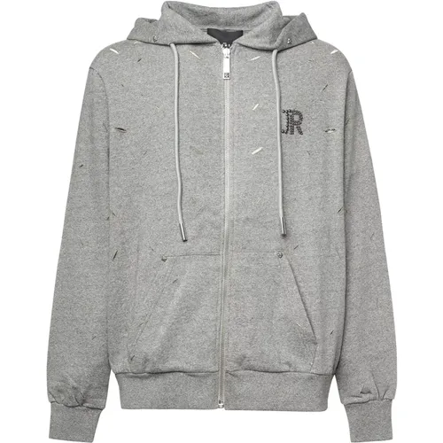 Grauer Kapuzenpullover mit Logo , Herren, Größe: XL - John Richmond - Modalova