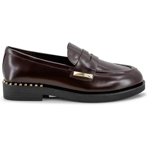 Brushed Leather Slip-On Shoes , female, Sizes: 7 UK, 8 UK, 4 UK, 3 UK, 6 UK, 5 UK - Ash - Modalova