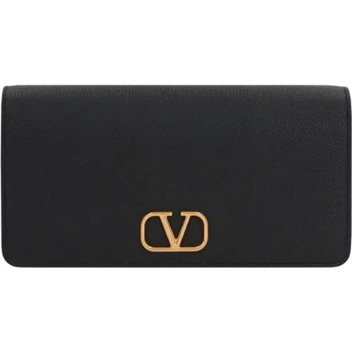 Hammered Leather Clutch , female, Sizes: ONE SIZE - Valentino Garavani - Modalova