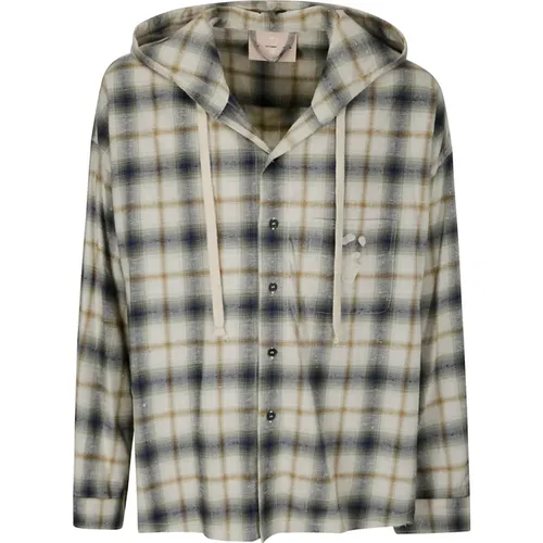 Check Shirt with Hood and Pocket , male, Sizes: L, S, M - An Other Date - Modalova